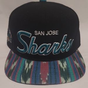 San Jose Sharks Aztec brim strapback. Daily doses x Mitchell & Ness